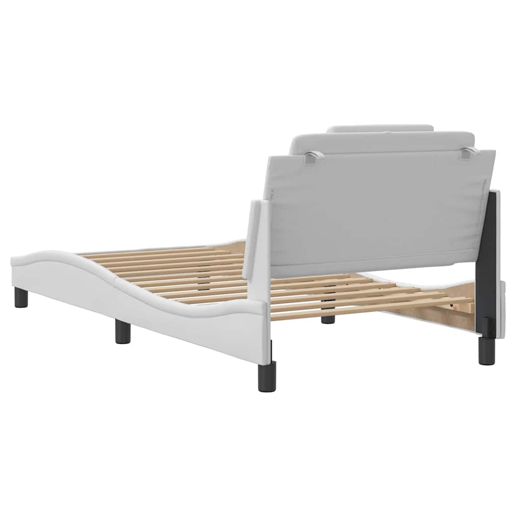 Giroletto Viana senza Materasso Bianco 100x203 cm in Similpelle