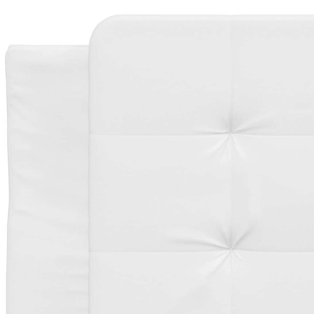 White bed frame with headboard 80x200 cm in imitation leather