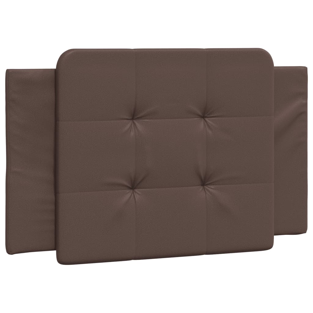 Bed frame with brown headboard 80x200 cm in imitation leather