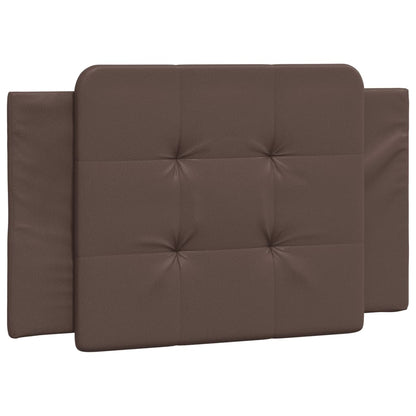 Bed frame with brown headboard 80x200 cm in imitation leather