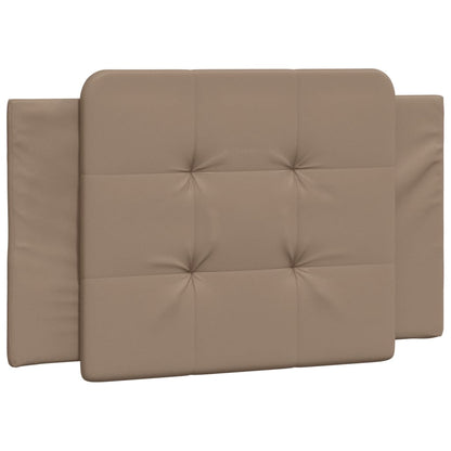 Cappuccino bed frame with headboard 80x200 cm in imitation leather