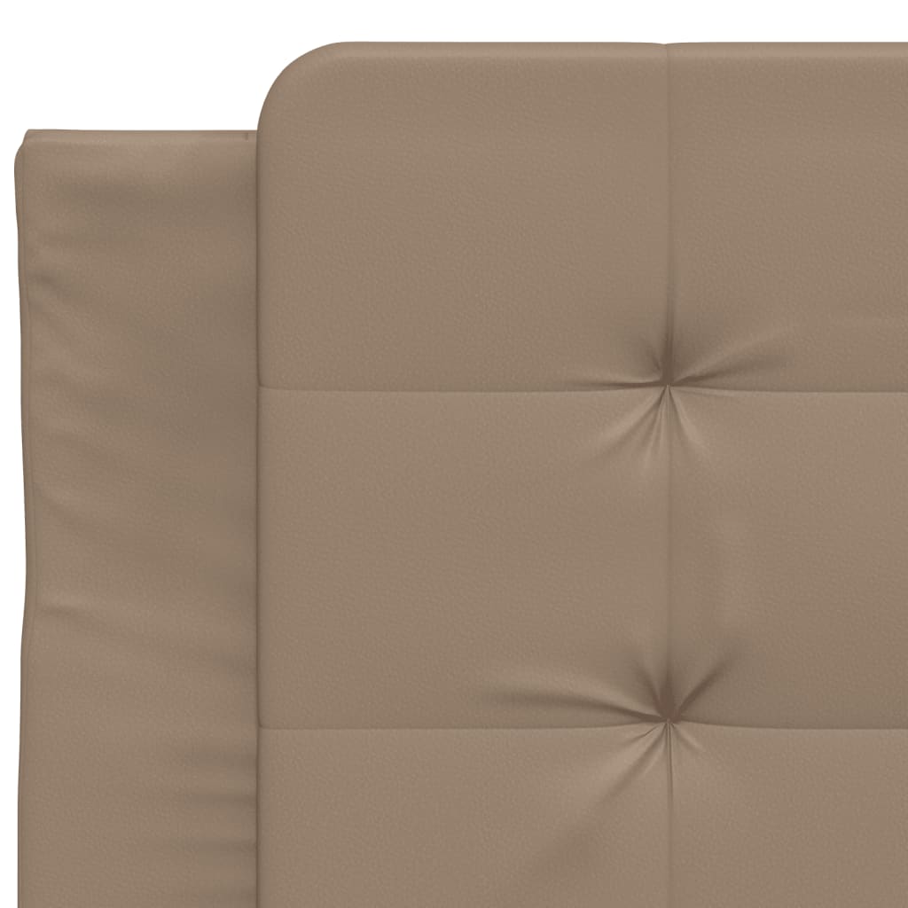 Cappuccino bed frame with headboard 80x200 cm in imitation leather