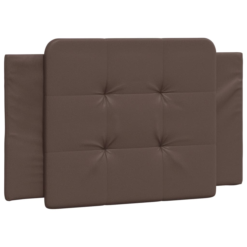 Bed frame with brown headboard 90x190 cm in imitation leather