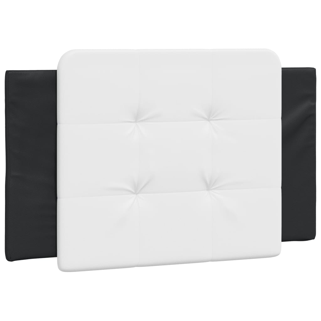 Bed frame with black and white headboard 90x190 cm in imitation leather