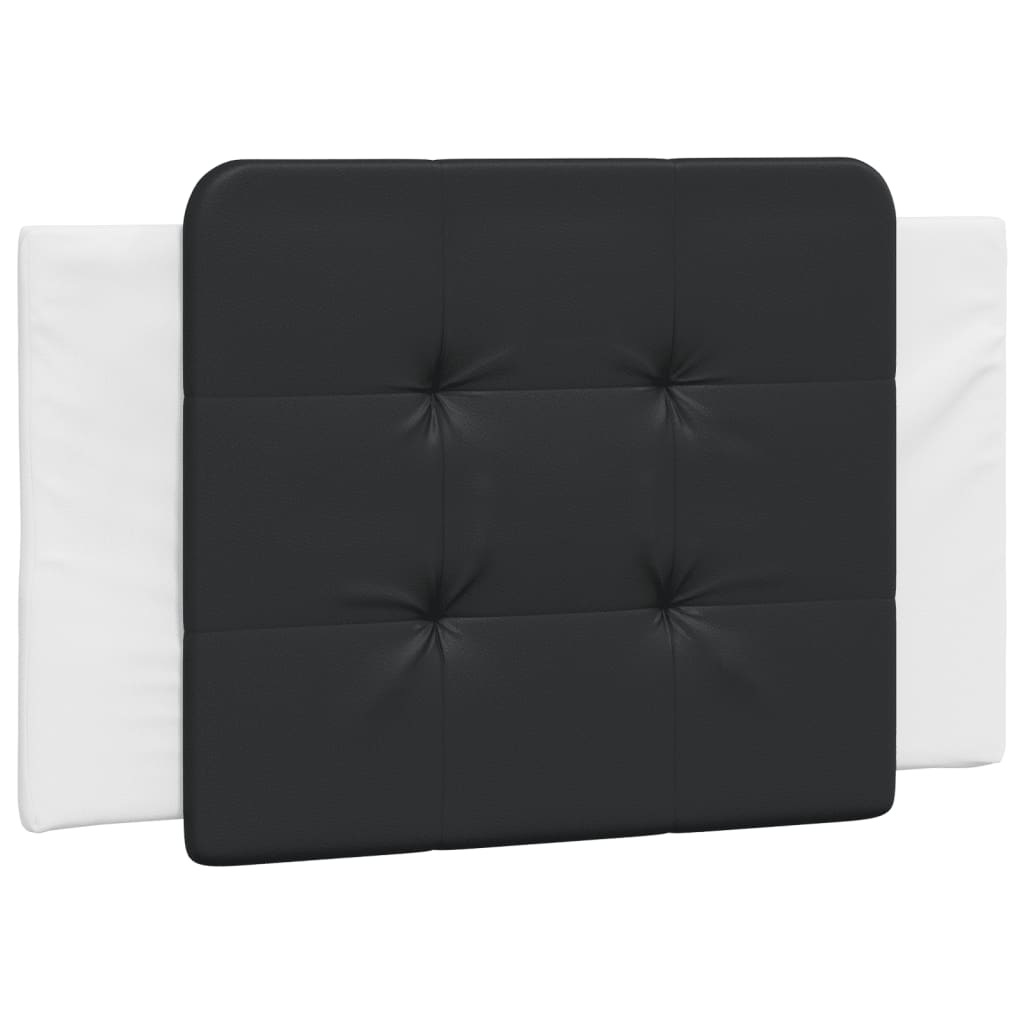 Bed frame with black and white headboard 90x190 cm in imitation leather