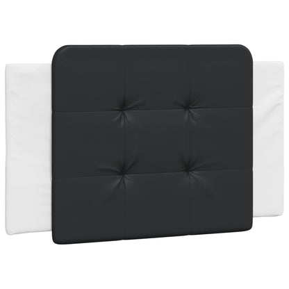 Bed frame with black and white headboard 90x190 cm in imitation leather