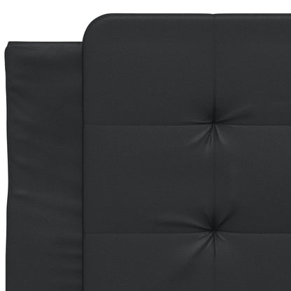 Black bed frame with headboard 90x200 cm in imitation leather