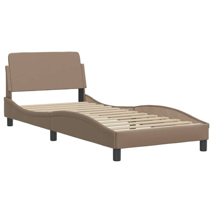 Bed frame with Cappuccino headboard 90x200 cm in imitation leather