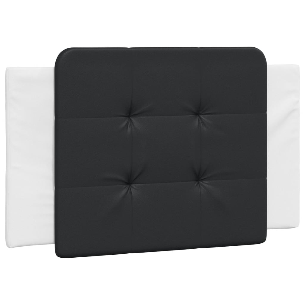 Bed frame with black and white headboard 90x200 cm in imitation leather