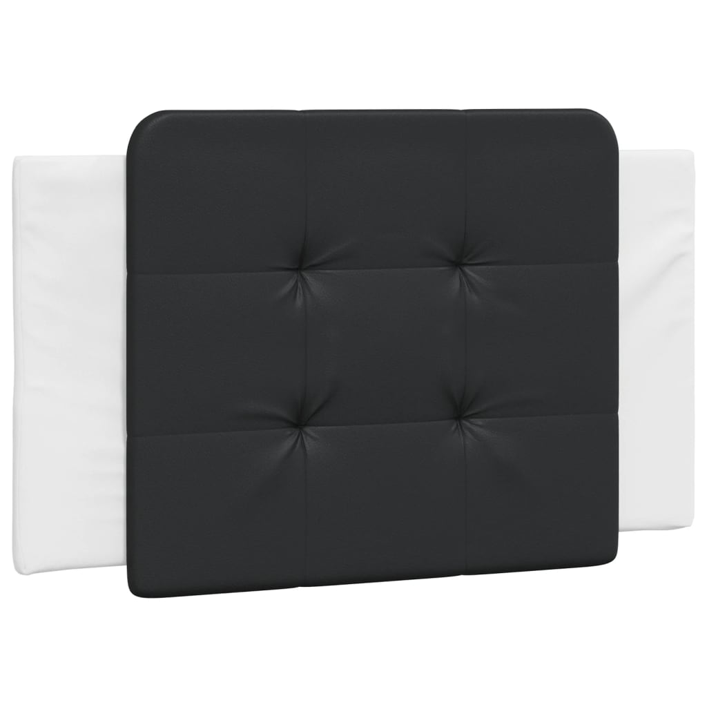 Bed frame with black and white headboard 100x200 cm in imitation leather