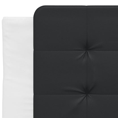 Bed frame with black and white headboard 100x200 cm in imitation leather