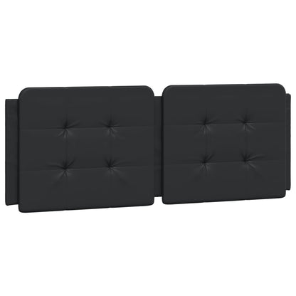 Black bed frame with headboard 120x200 cm in imitation leather