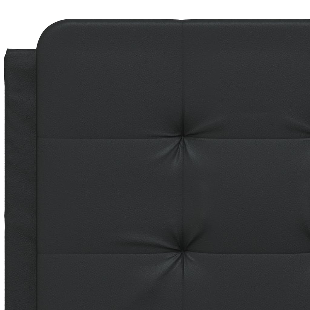 Black bed frame with headboard 120x200 cm in imitation leather