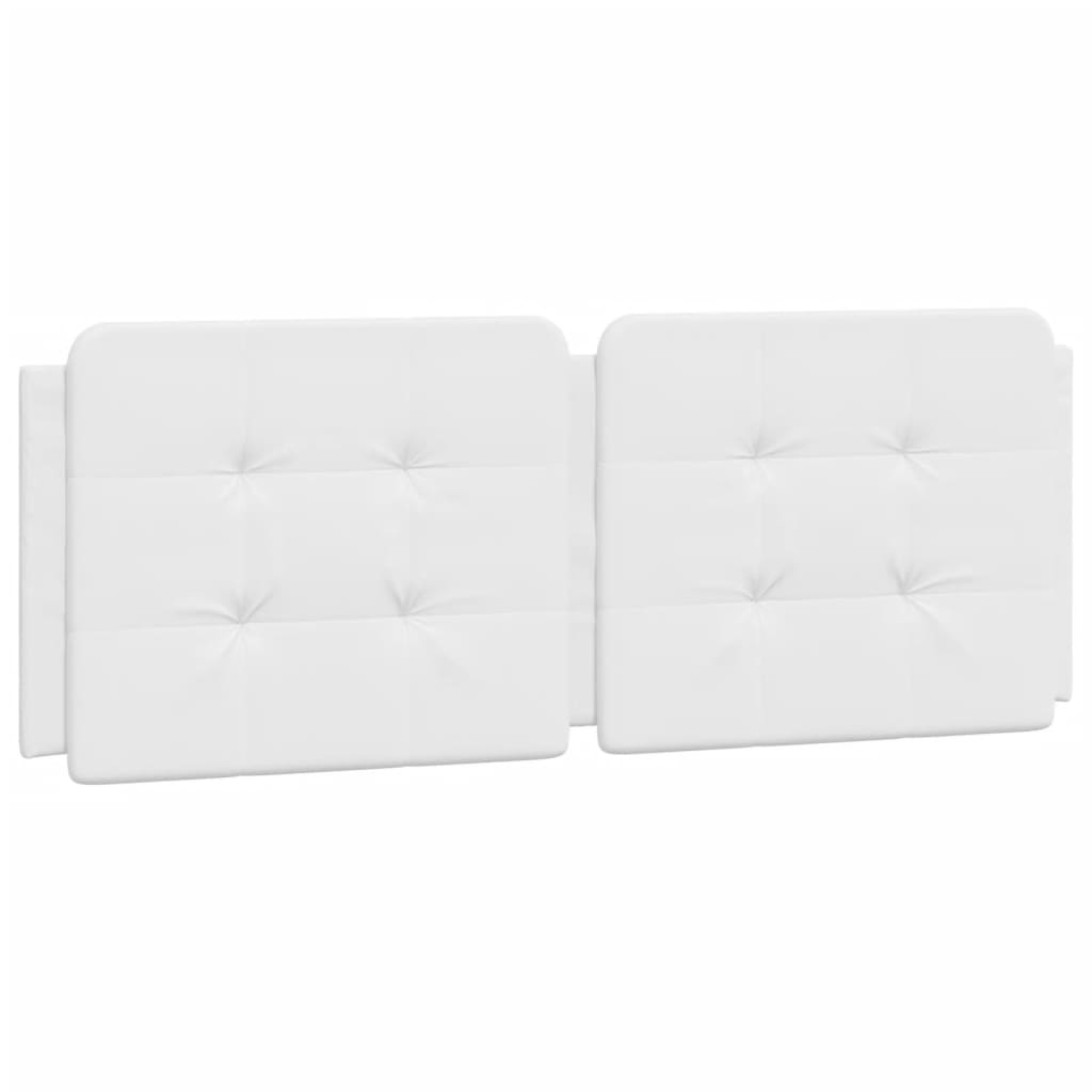 White bed frame with headboard 120x200 cm in imitation leather