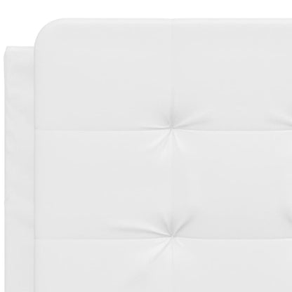 White bed frame with headboard 120x200 cm in imitation leather