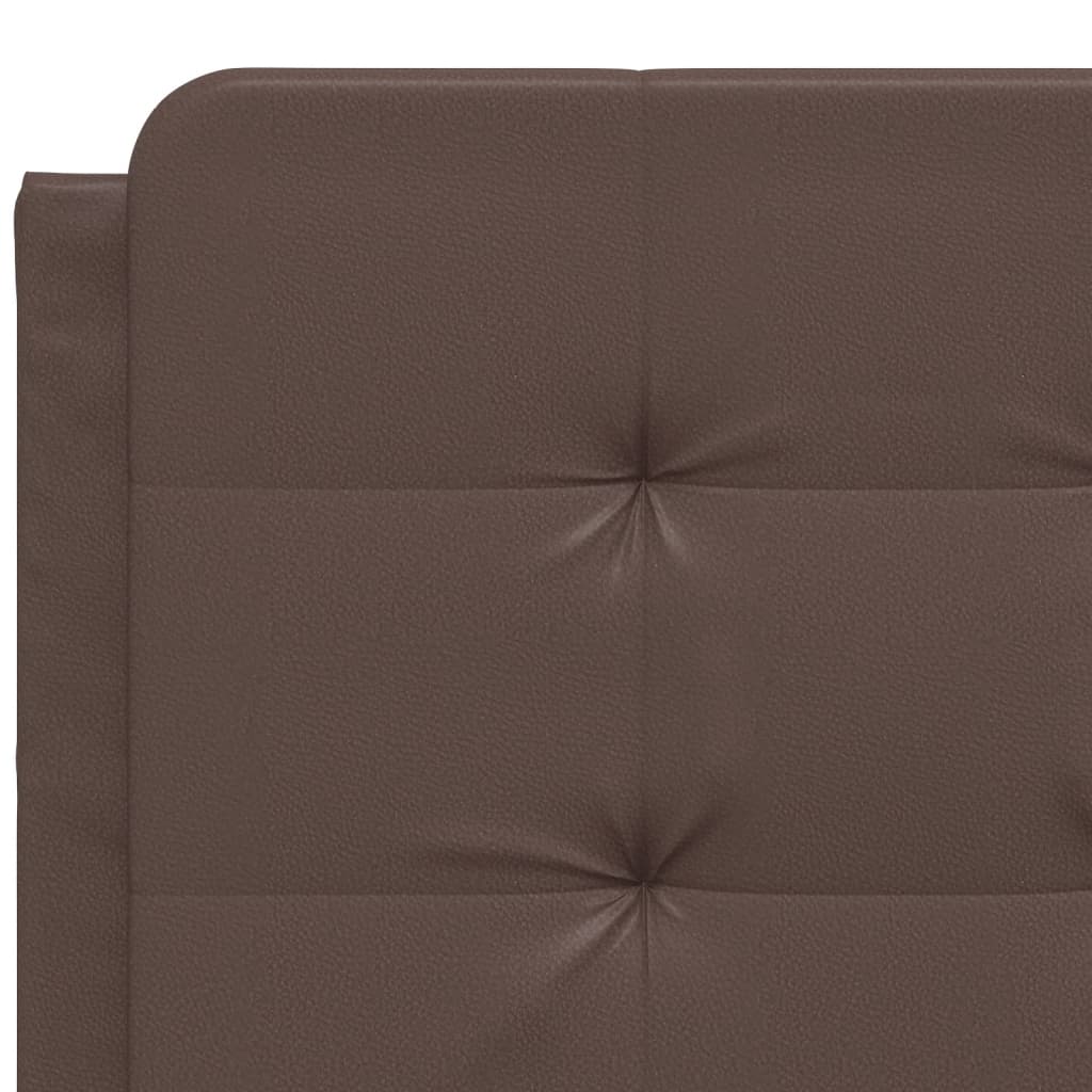 Bed frame with brown headboard 120x200 cm in imitation leather