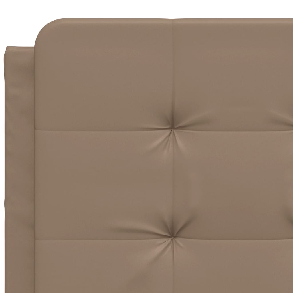 Cappuccino bed frame with headboard 120x200 cm in imitation leather