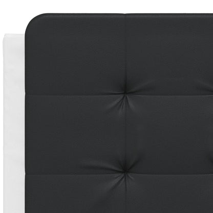 Bed frame with black and white headboard 120x200 cm in imitation leather