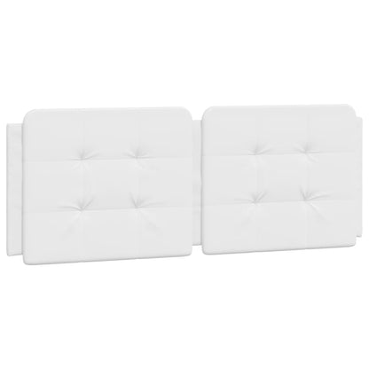 White bed frame with headboard 140x190 cm in imitation leather