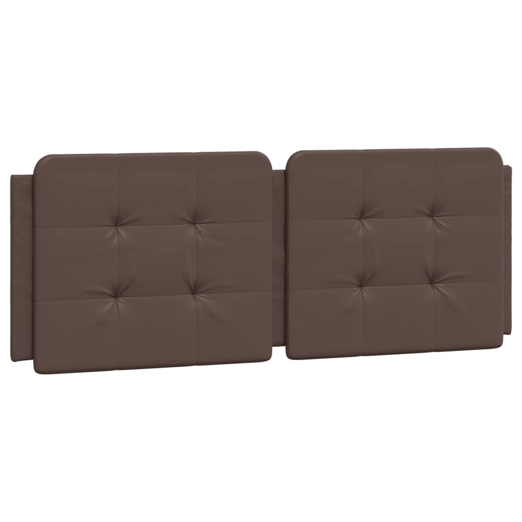 Bed frame with brown headboard 140x190 cm in imitation leather