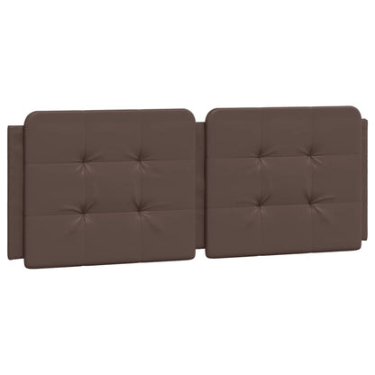 Bed frame with brown headboard 140x190 cm in imitation leather