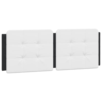 Bed frame with black and white headboard 140x190 cm in imitation leather