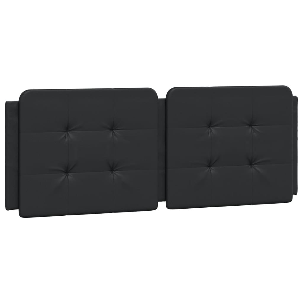 Black bed frame with headboard 140x200 cm in imitation leather