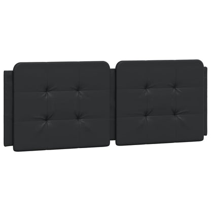 Black bed frame with headboard 140x200 cm in imitation leather