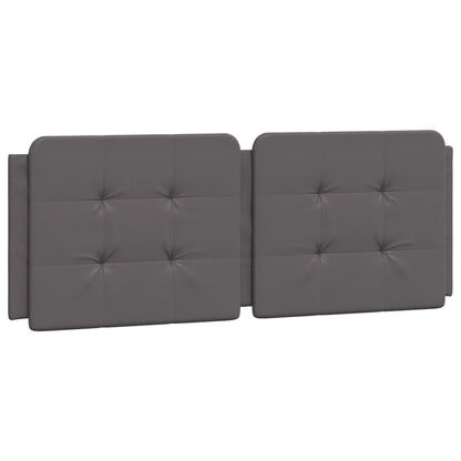 Bed frame with gray headboard 140x200 cm in imitation leather