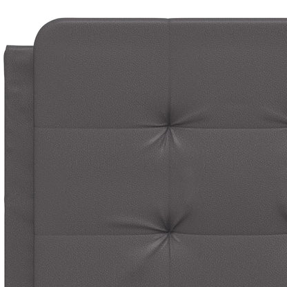 Bed frame with gray headboard 140x200 cm in imitation leather