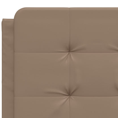 Bed frame with Cappuccino headboard 140x200 cm in imitation leather