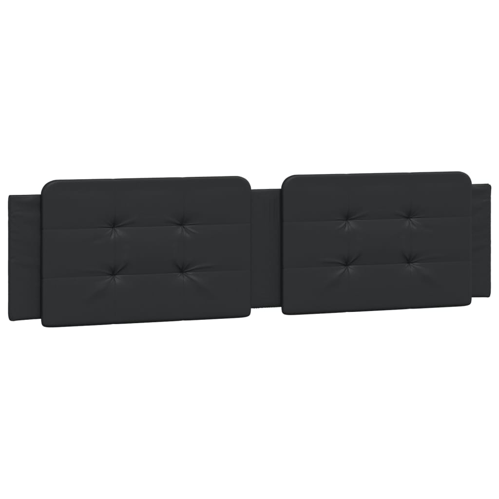 Black bed frame with headboard 160x200 cm in imitation leather