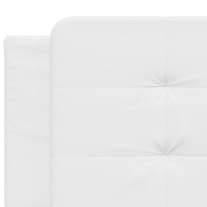 White bed frame with headboard 160x200 cm in imitation leather