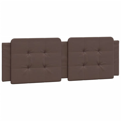 Bed frame with brown headboard 160x200 cm in imitation leather