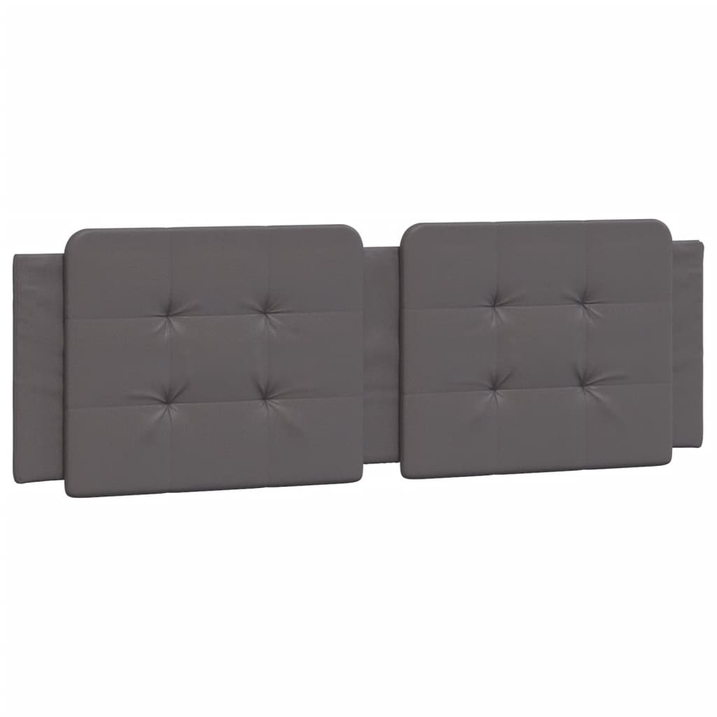 Bed frame with gray headboard 160x200 cm in imitation leather