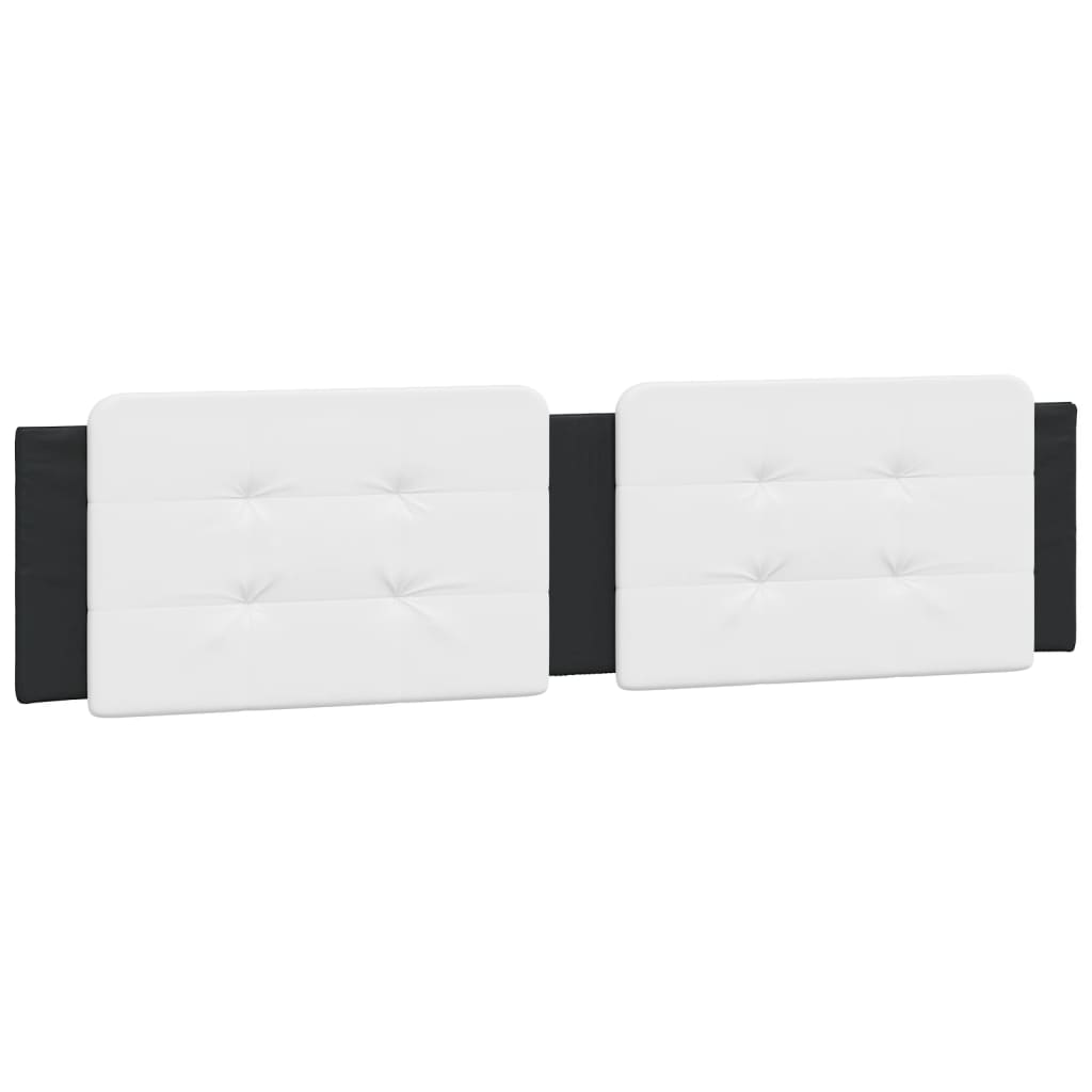 Bed frame with black and white headboard 160x200 cm in imitation leather