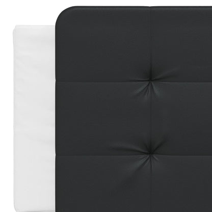 Bed frame with black and white headboard 160x200 cm in imitation leather