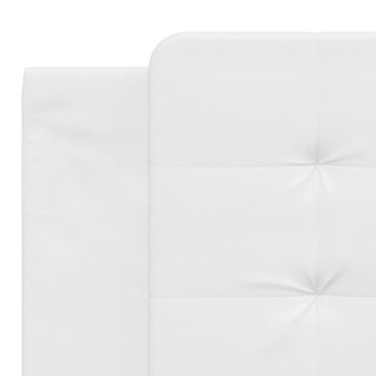 White bed frame with headboard 180x200 cm in imitation leather