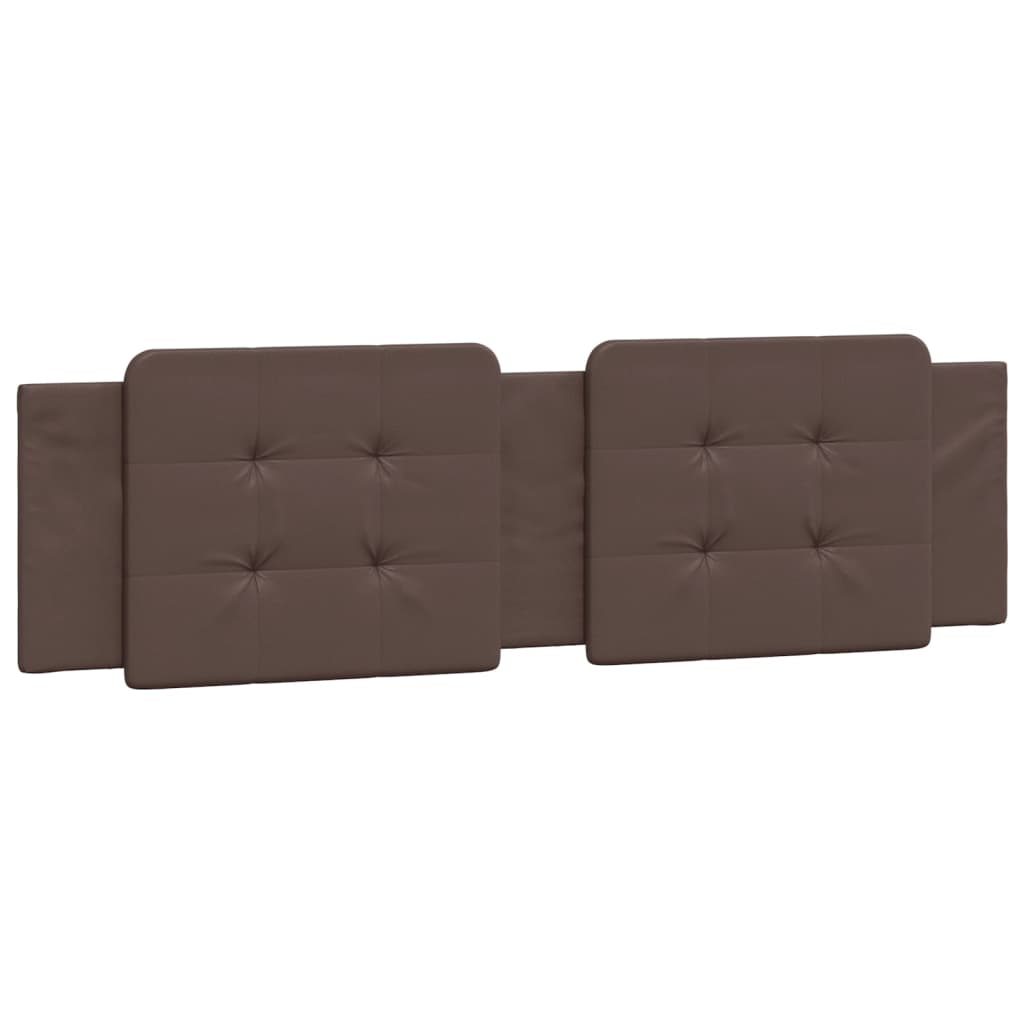 Bed frame with brown headboard 180x200 cm in imitation leather