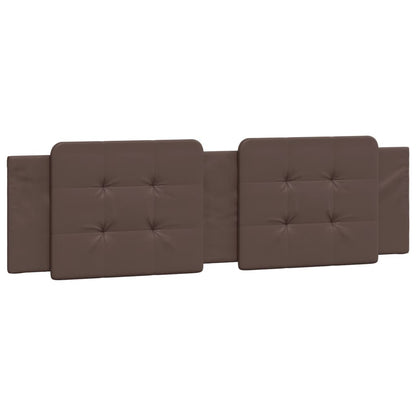 Bed frame with brown headboard 180x200 cm in imitation leather