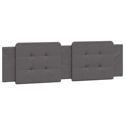 Bed frame with gray headboard 180x200 cm in imitation leather