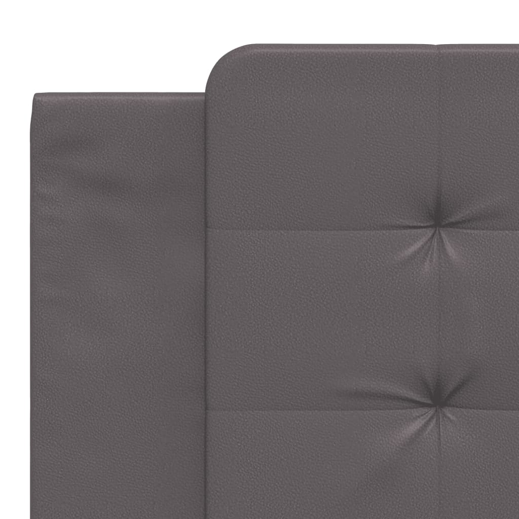 Bed frame with gray headboard 180x200 cm in imitation leather