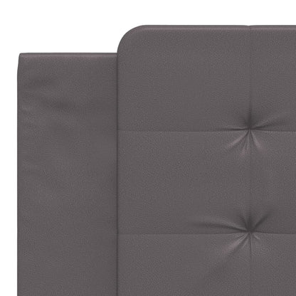 Bed frame with gray headboard 180x200 cm in imitation leather