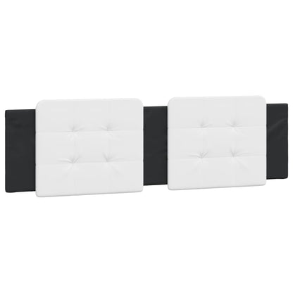 Bed frame with black and white headboard 180x200 cm in imitation leather