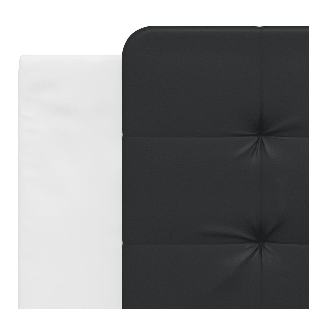 Bed frame with black and white headboard 180x200 cm in imitation leather