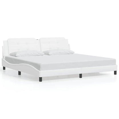 Giroletto senza Materasso Zadar Bianco 200x200 cm in Similpelle | homemem39