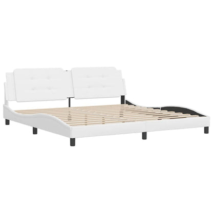 Giroletto senza Materasso Zadar Bianco 200x200 cm in Similpelle | homemem39
