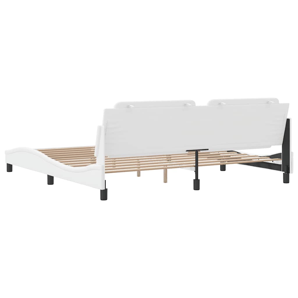 Giroletto senza Materasso Zadar Bianco 200x200 cm in Similpelle | homemem39