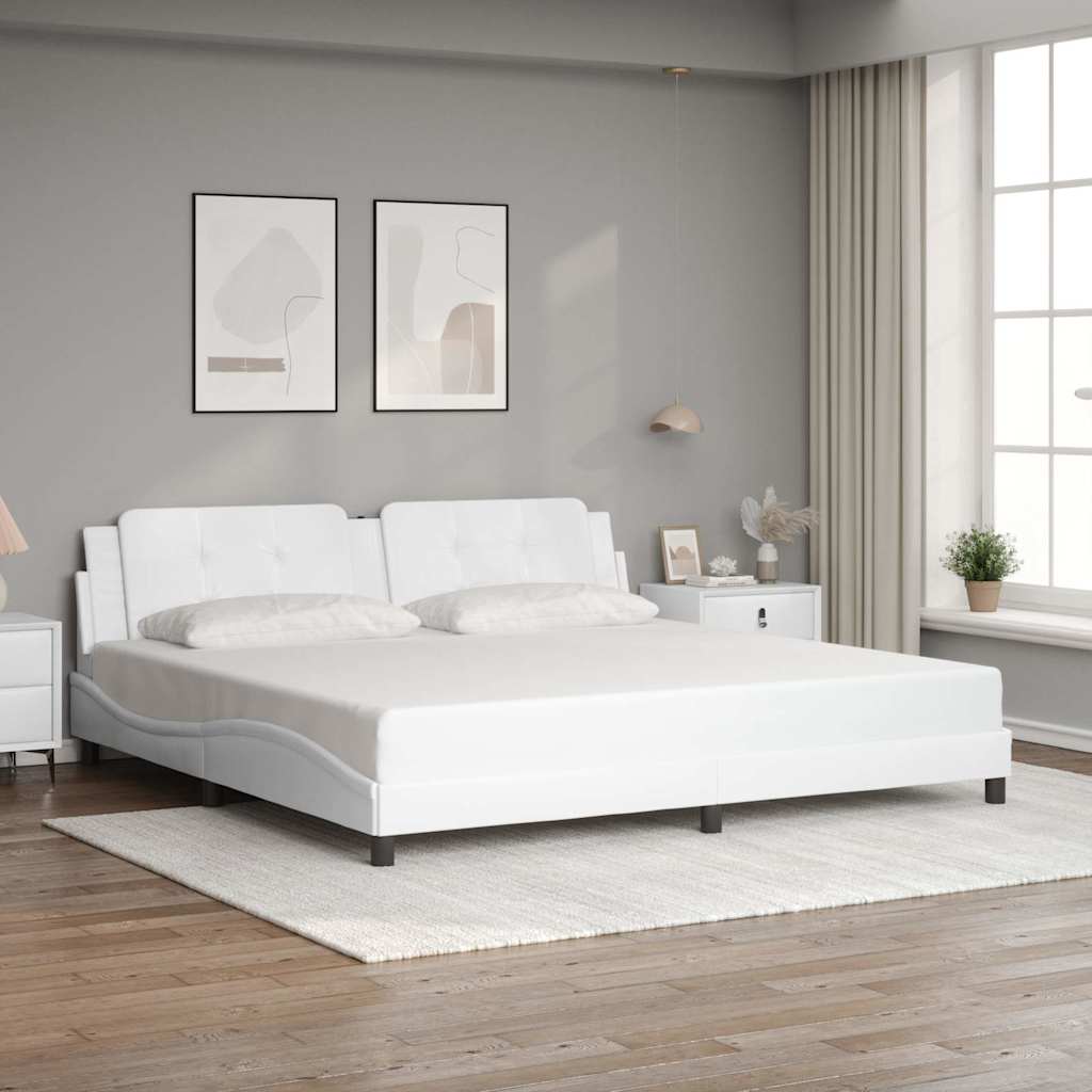 Giroletto senza Materasso Zadar Bianco 200x200 cm in Similpelle | homemem39