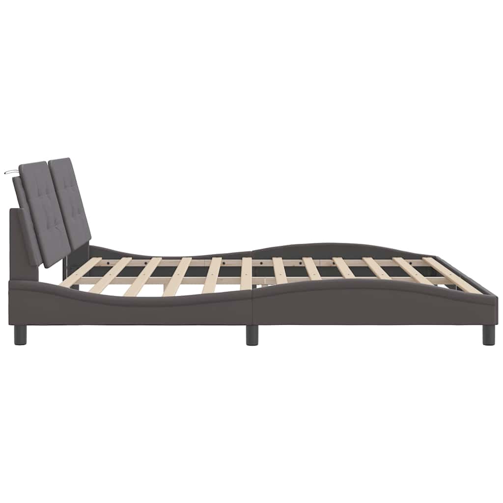 Giroletto senza Materasso Zadar Grigio 200x200 cm in Similpelle | homemem39